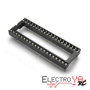 Zócalo DIP-40 para circuitos integrados, con paso de 2.54 mm y montaje en PCB.