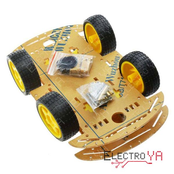 Kit chasis de robot 4WD: Una Plataforma Versátil para Aficionados y Educadores en Robótica. Diseñado para ser flexible y fácil de montar.