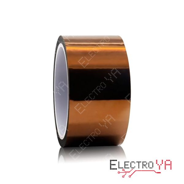 Cinta Kapton de Poliimida de 50mm resistente al calor, perfecta para electrónica y trabajos industriales. Disponible ahora en Electroya.