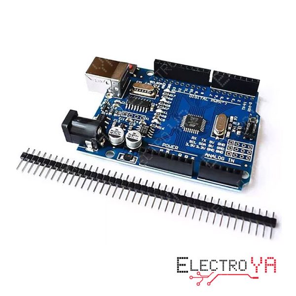 Explora el potencial de tus proyectos de electrónica con la Placa de Desarrollo Uno R3 Atmega328P CH340, compatible con Arduino. Perfecta para iniciarse y avanzar en electrónica DIY. Disponible en Electroya