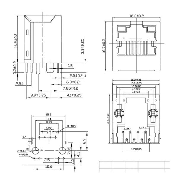 Mejora tu red con el conector RJ45 8P8C con shrapnel y luz. Ideal para aplicaciones Ethernet de alta velocidad. ¡Compra ahora!