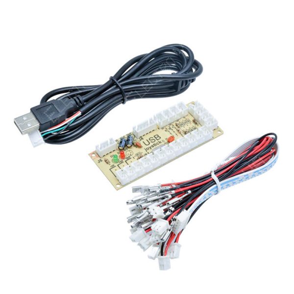 Compra la interfaz arcade Zero Delay USB para joystick, ideal para construir o actualizar tu máquina arcade. Incluye todos los cables necesarios y garantiza una respuesta sin latencia. ¡Disponible en Electro YA!