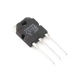 Transistor 2SC5198 NPN (TO-3P), 140V, 10A, 100W, para amplificadores de audio y control de potencia.