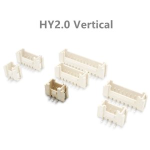 Conector HY2.0mm vertical con cierre de seguridad, 3 pines, diseñado para PCB, sistemas de control y electrónica compacta.