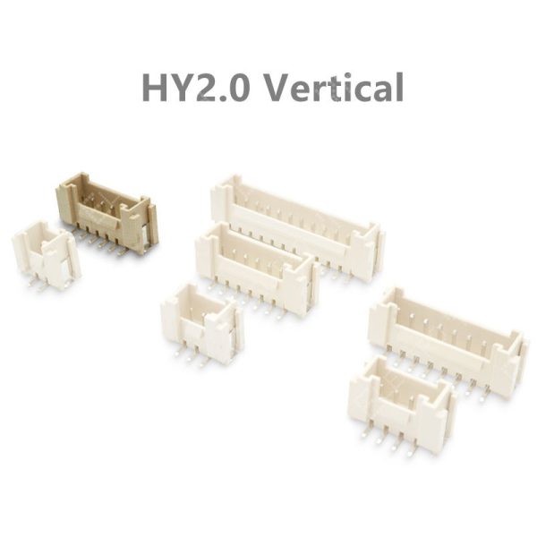 Conector HY2.0mm vertical con cierre de seguridad, 6 pines, diseñado para PCB, sistemas de control y electrónica compacta.