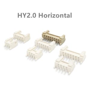 Conector HY2.0mm horizontal con cierre de seguridad, 10 pines, diseñado para PCB, sistemas de control y electrónica compacta.