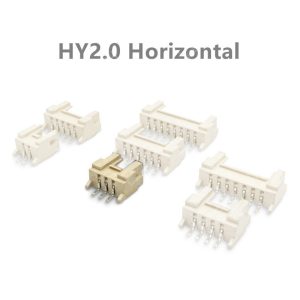 Conector HY2.0mm horizontal con cierre de seguridad, 3 pines, diseñado para PCB, sistemas de control y electrónica compacta.