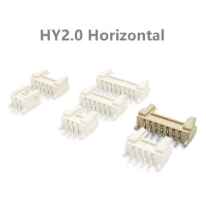 Conector HY2.0mm horizontal con cierre de seguridad, 8 pines, diseñado para PCB, sistemas de control y electrónica compacta.